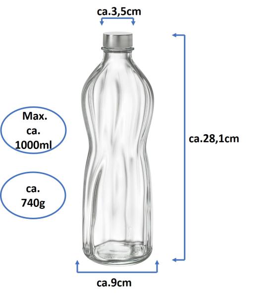 Wasserflaschen Aqua 1Liter - 2 Stück